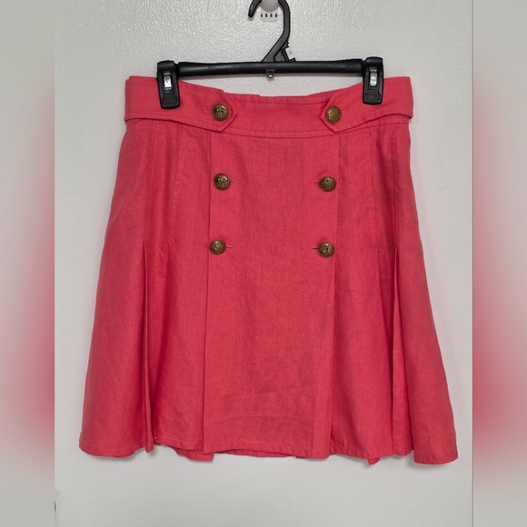 Zimmermann Coral Double-Breasted A-Line Skirt